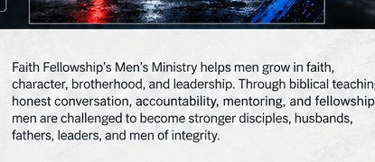 Men's Ministry mission visual