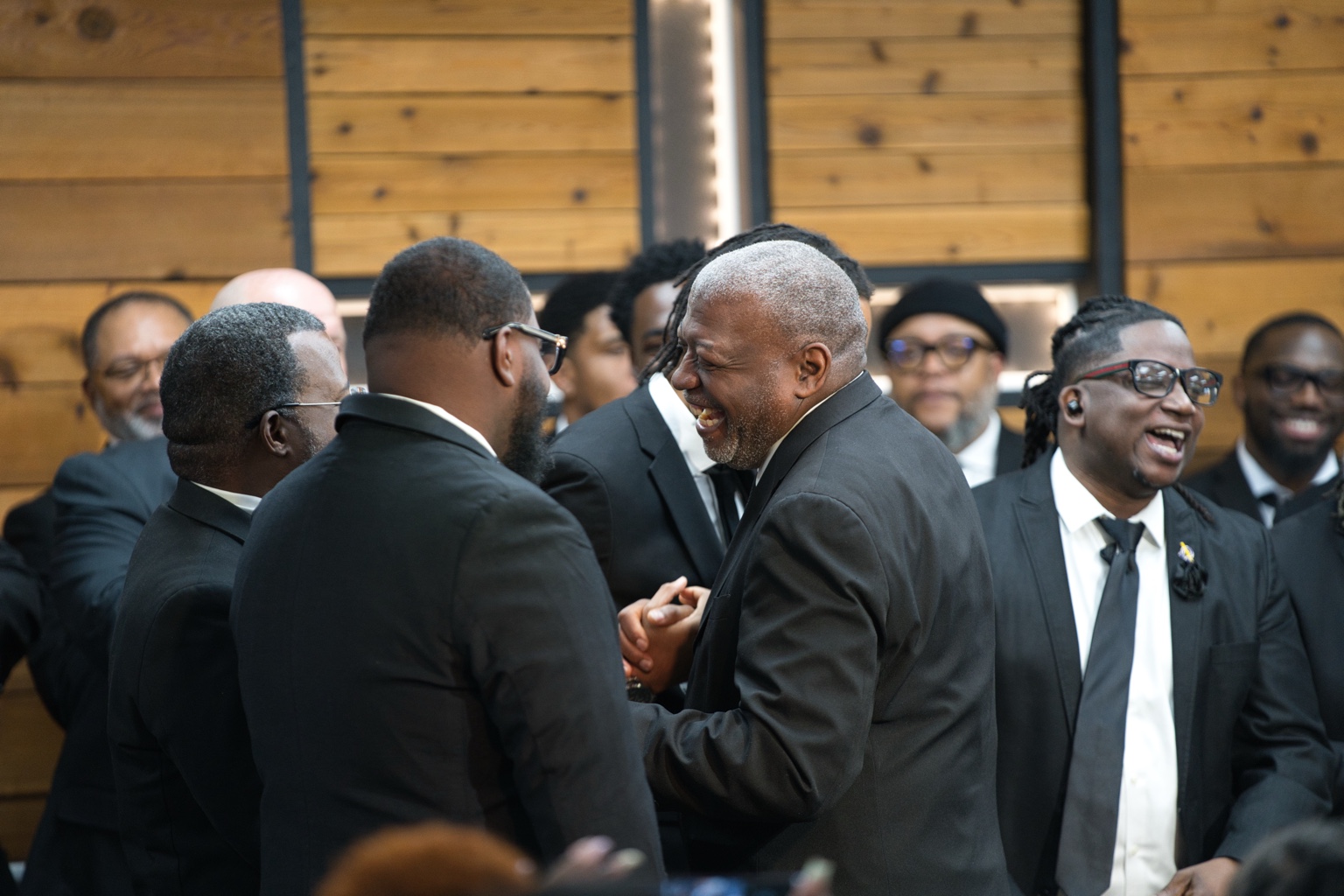 Men fellowshipping at Faith Fellowship