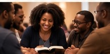 Group studying the Bible