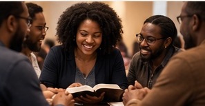 Group studying the Bible together