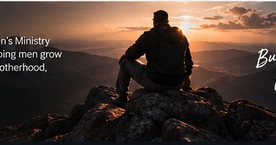 A man overlooking a mountain landscape