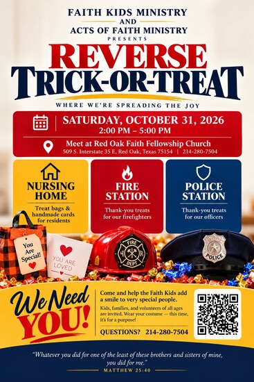 Reverse Trick-or-Treat flyer