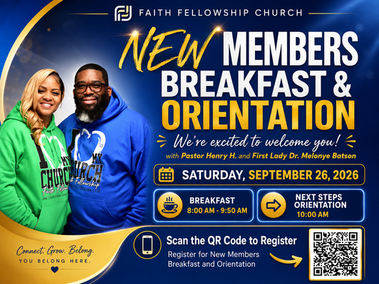 New Members Breakfast and Orientation flyer for September 26, 2026