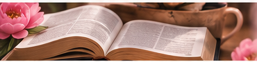 Open Bible with flowers