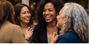 Women laughing together in fellowship